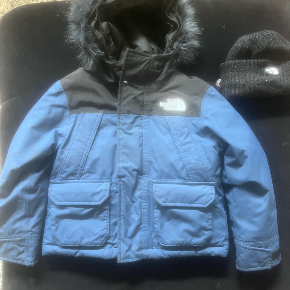 The North Face Kids Blue and Black Puffer Jacket